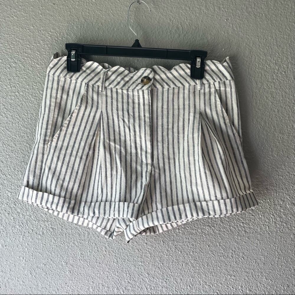 Francescas Miami Striped Scallop Shorts